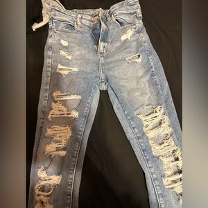 American eagle next level stretch size 4 ripped skinny jeans